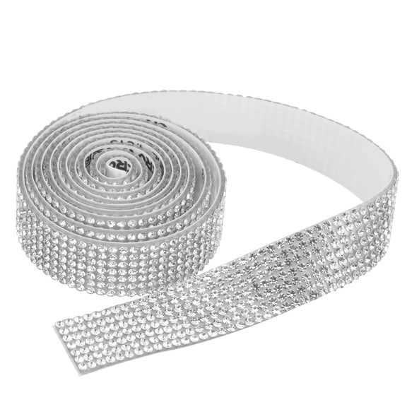 ONAPARTER 1 Set of Self Adhesive Rhinestone rod Ribbon Roll Bling Ribbon for Wedding Dress Craft White