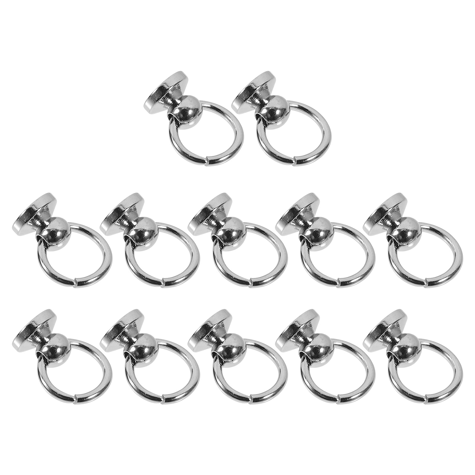 ONAPARTER 12pcs D- Ring Rivet Studs Screw Brass Round Ring Rivets Nails ...