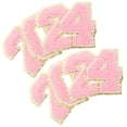 thumbnail image 1 of ONAPARTER 8 Pcs Embroidered Number Patches Dreses Jacket Sew on Appliques Clothes Iron Decor （Pink）, 1 of 6