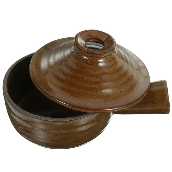 ONAPARTER Casserole Saucepan Microwave Oven Earthenware Cooking Pot Onion Micro-wave Rice Cooker Stoneware Brown