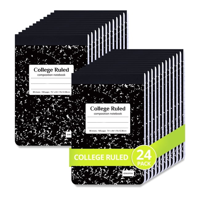 ONAVIA 24 Pack Mini Composition Notebook, 4-7/8 x 7-1/2, Half Size ...