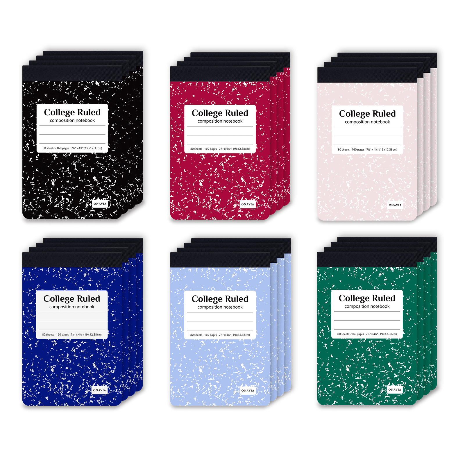 Open Composition Notebook One Side ONAVIA 24 Pack Mini Composition Notebook, 4-7/8 x 7-1/2, Half Size ...