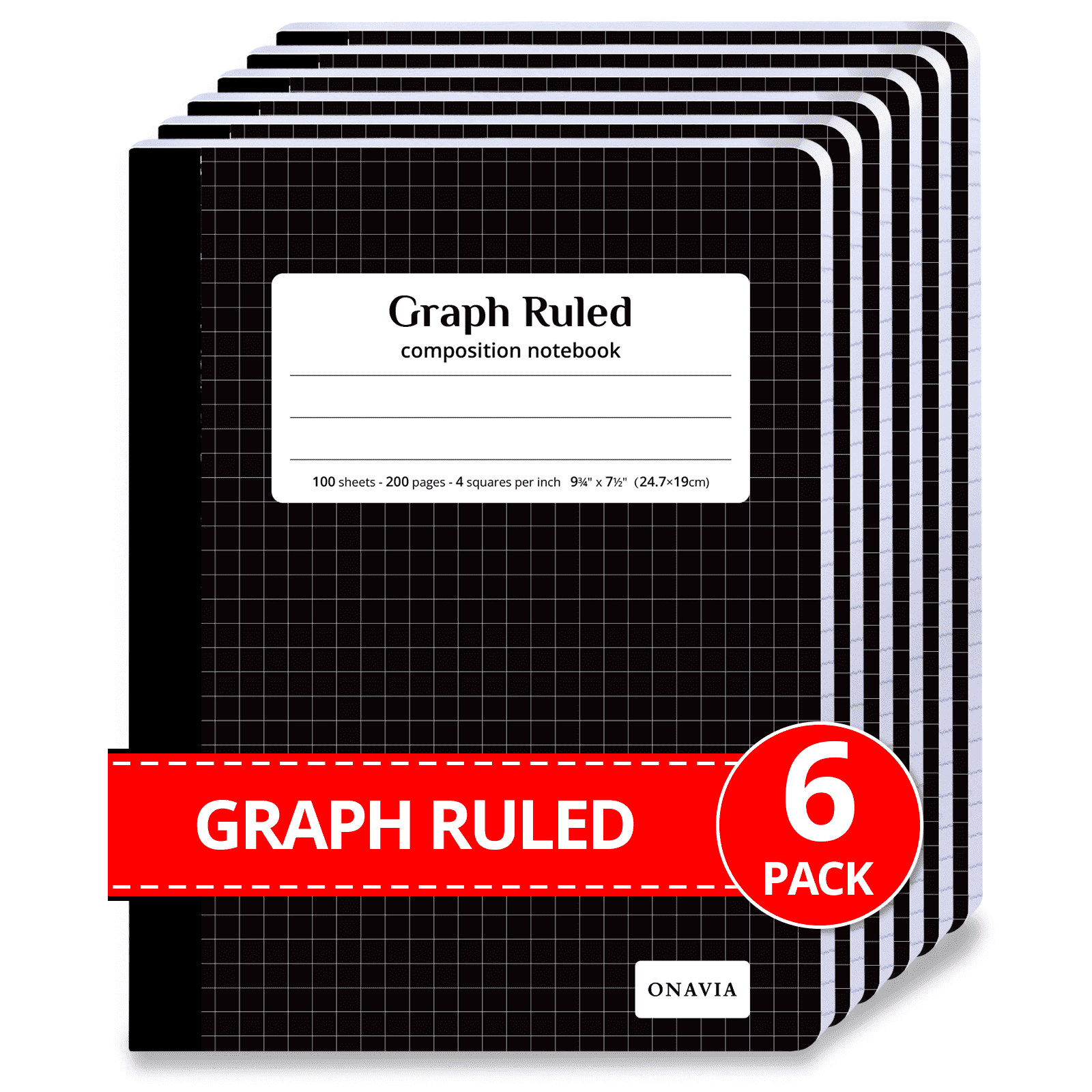 One Direction Composition Notebook ONAVIA Composition Notebook Graph Ruled, 4 Pack, 7.5