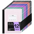 thumbnail image 1 of ONAVIA Composition Notebook Wide Ruled, 12 Pack, 200 Pages/100 Sheets, 9-3/4 x 7-1/2, Marble Composition Books Bulk for Students, Hard Cover, Assorted Colors, 1 of 6