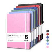 ONAVIA Lined Journal Notebook 6 pack, A4-8.27 x 11.6, 8mm Notebooks College Ruled, Hardcover Notepad for Journaling, Work, School and Gift, 160 Pages, Multicolor