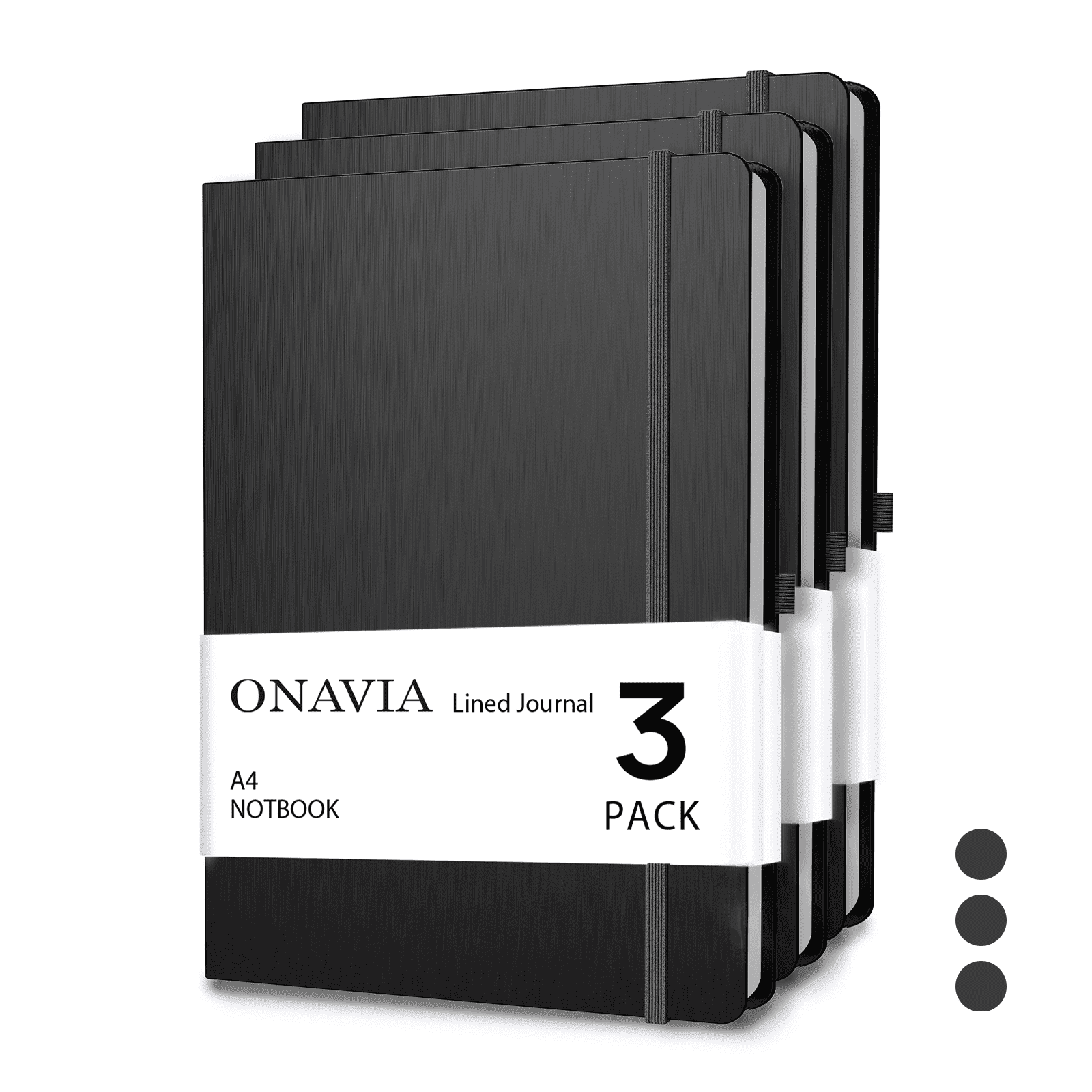 ONAVIA A4 Lined Journal Notebook, 3 pack, 8.27