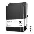 thumbnail image 1 of ONAVIA Lined Journal Notebook 3 pack, A4-8.27" x 11.6", 8mm Notebooks College Ruled, Hardcover Notepad for Journaling, Work, School and Gift, 160 Pages, Black, 1 of 7