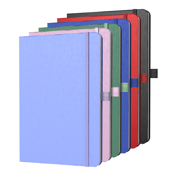 ONAVIA A5 Lined Journal Notebook, 6 pack, 5.79" x 8.3", 7mm College Ruled Notepad, Hardcover, 80 Sheets/160 Pages, Multicolor