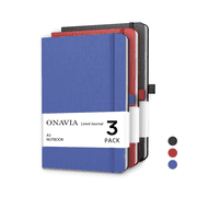 ONAVIA Lined Journal Notebook 3 Pack, A5-5.79" x 8.3", 7mm Notebooks College Ruled, Hardcover Notepad for Journaling, Work, School and Gift, 160 Pages, 3 Assort