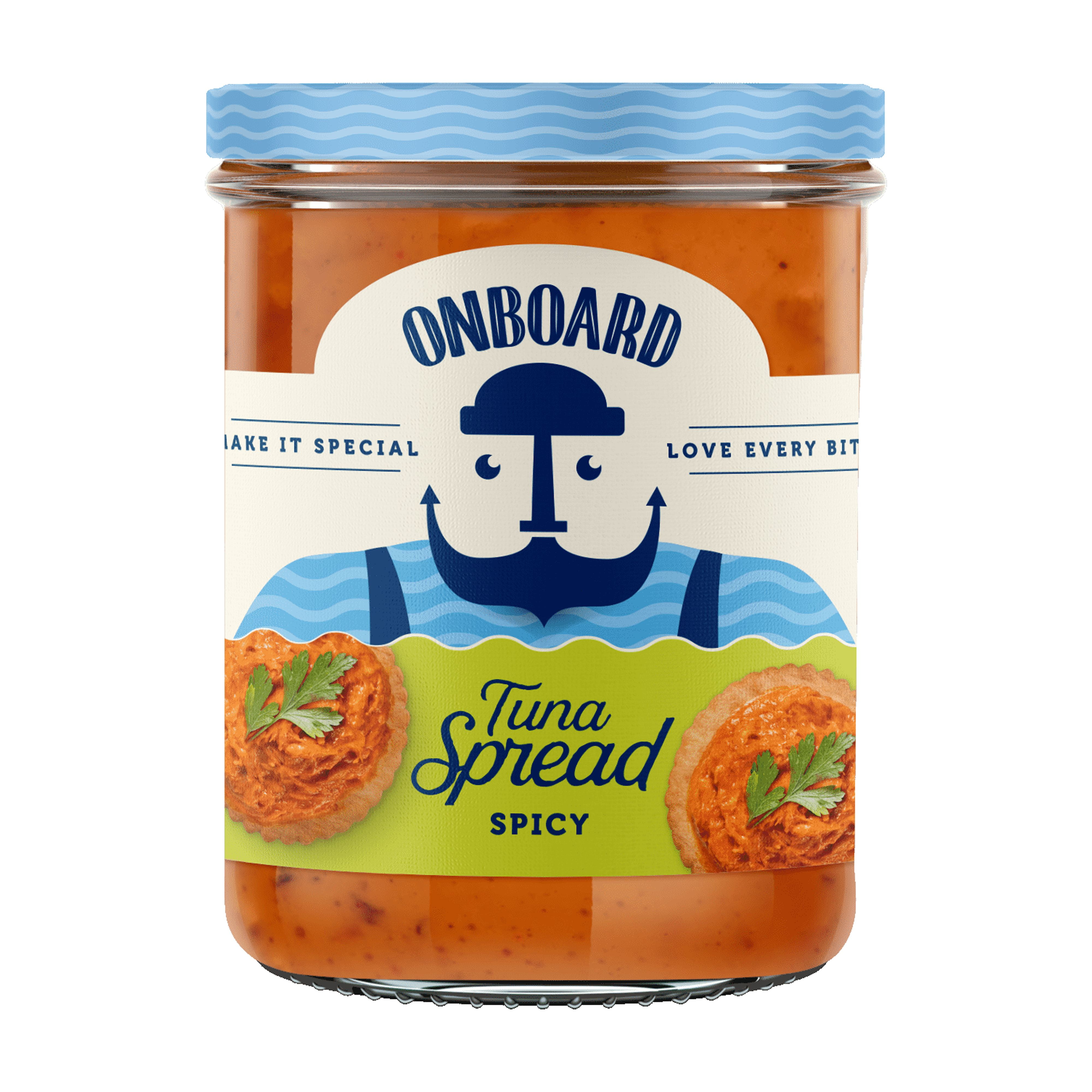 Onboard Yellowfin Spicy Tuna Spread, 7.1 oz Jar, Nuts and Soy Free, Contains Egg and Fish (Tuna)