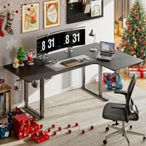 ONBRILL L Shaped Standing Desk, 63x43 Inches Electric L Stand Up Desk with 4 Legs, Dual Motor and Memory Controller, Adjustable Height from 28-46 Inches for Home and Computer Workstation, Black