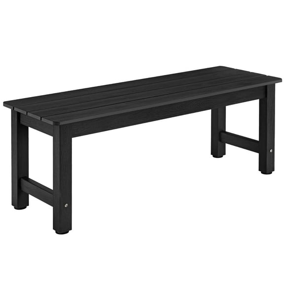 ONBRILL Outdoor Bench, 2-Person Poly Lumber Garden Bench, No Rot/Fade for Backyard and Park, Black
