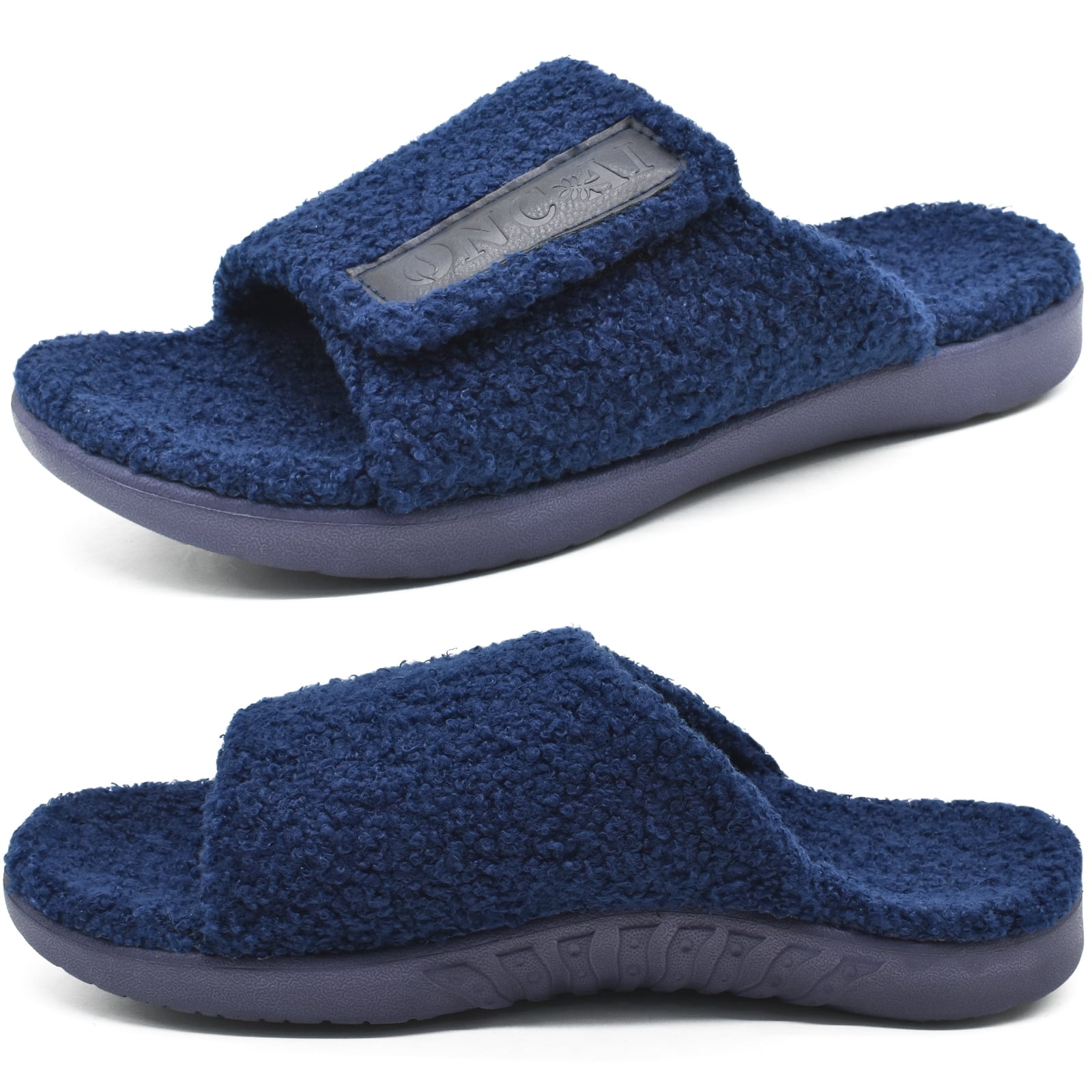 ONCAI Mens House Slippers Adjustable Straps Orthotic Plantar Fasciitis ...