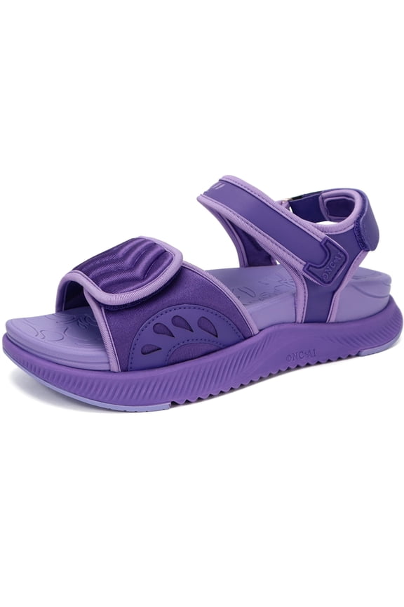 Walking Sandals Women,Arch Support Hiking Sandals with Orthotic Outdoor Footbed for Plantar Fasciitis,Water Athletic Platform Sandalias Mujer with 3 Adjustable Strap Purple Size 8.5