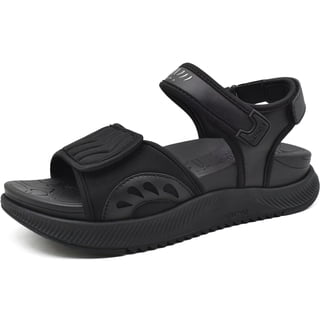 ONCAI Walking Sandals Women,Arch Support Hiking Sandals with Orthotic Outdoor Footbed for Plantar Fasciitis,Water Athletic Platform Sandalias Mujer with 3 Adjustable Strap Black Size 10