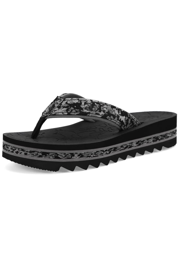 Women's Flip Flops with Arch Support 2026,Fashion Platform Wedge Sandals for Woman Trendy Casual Sandalias Mujer Summer Beach Outdoor Chunky Comfort Yoga Mat Rubber Soles Black US Size 7