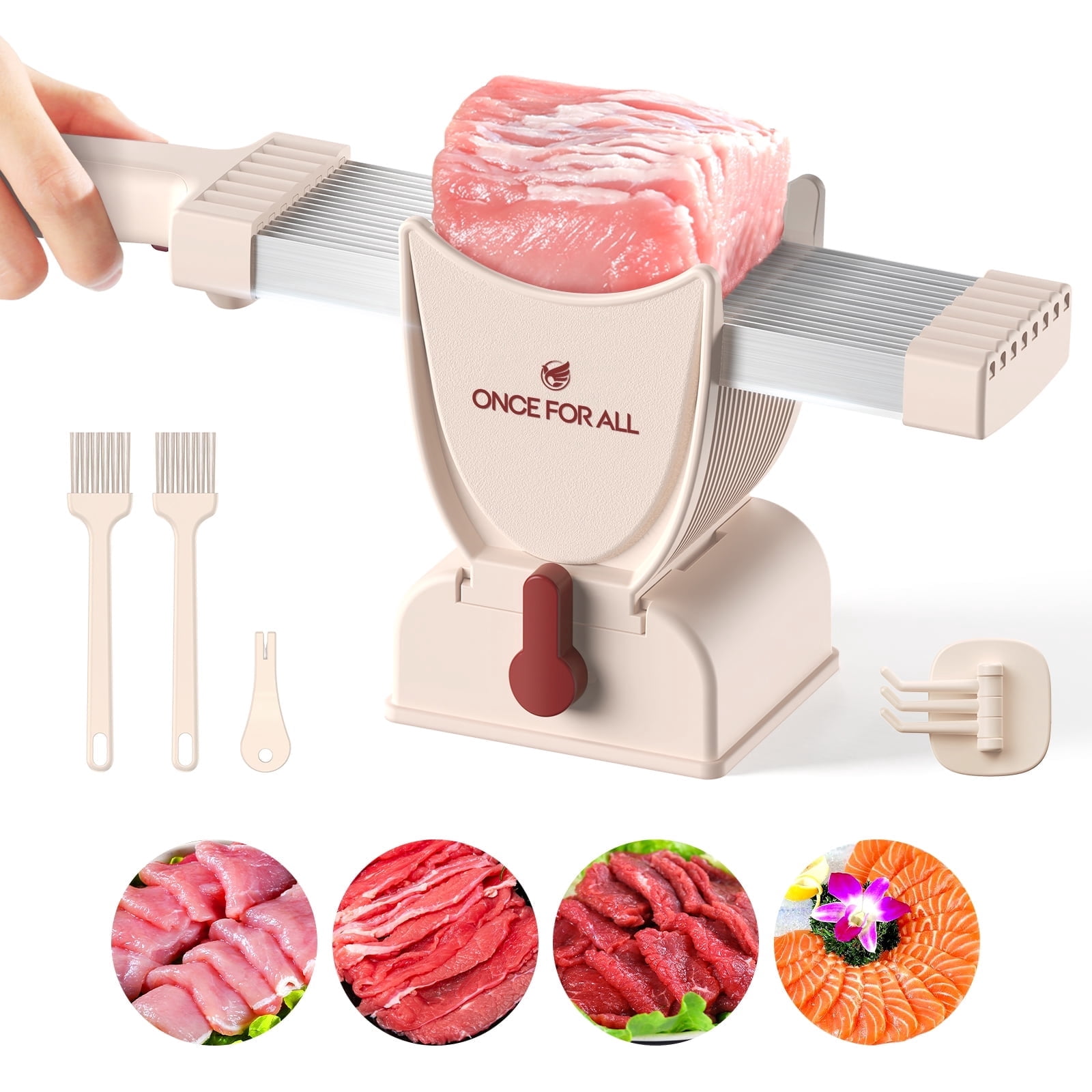 ONCE FOR ALL Fresh Meat Slicer Knife, Stainless Steel Kitchen Cleaver Meat Shredder Dicer ...