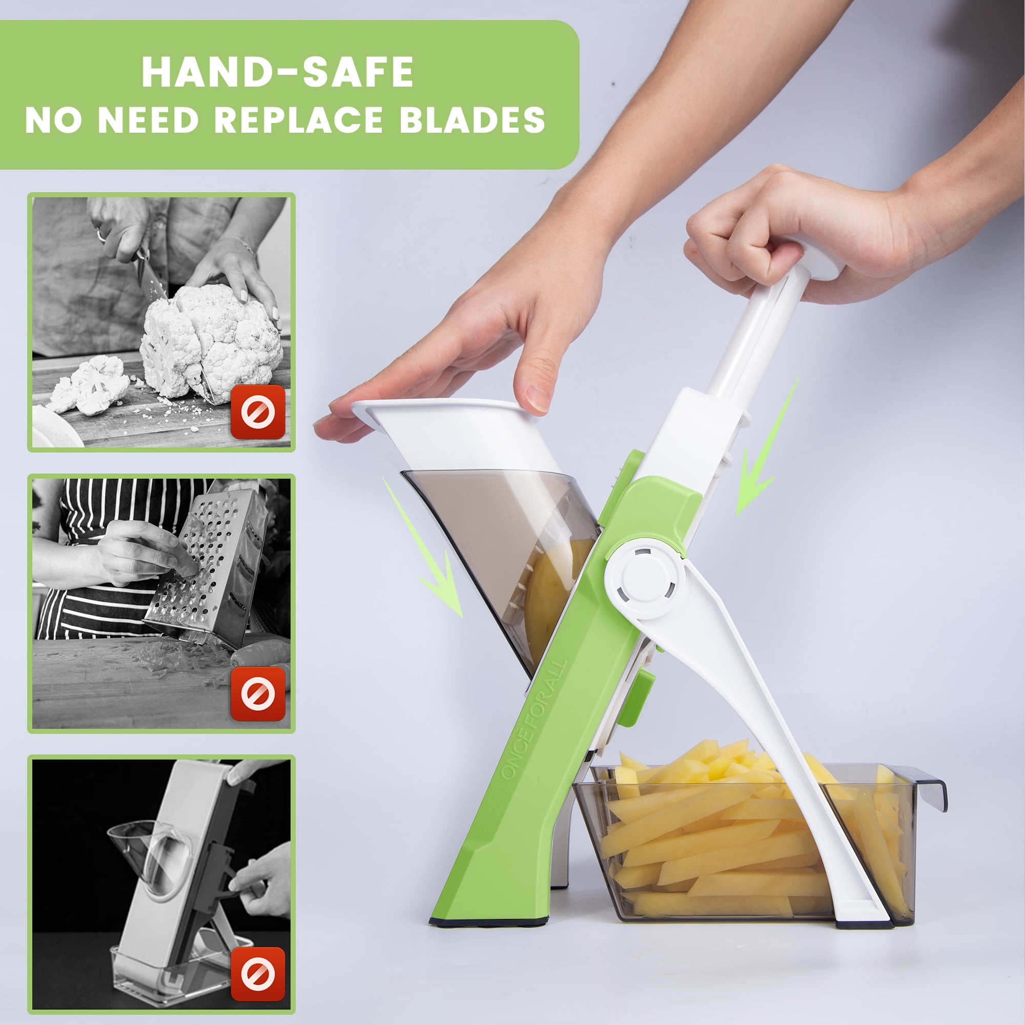 ONCE FOR ALL Safe Mandoline Food Slicer, Multi Vegetable Chopper