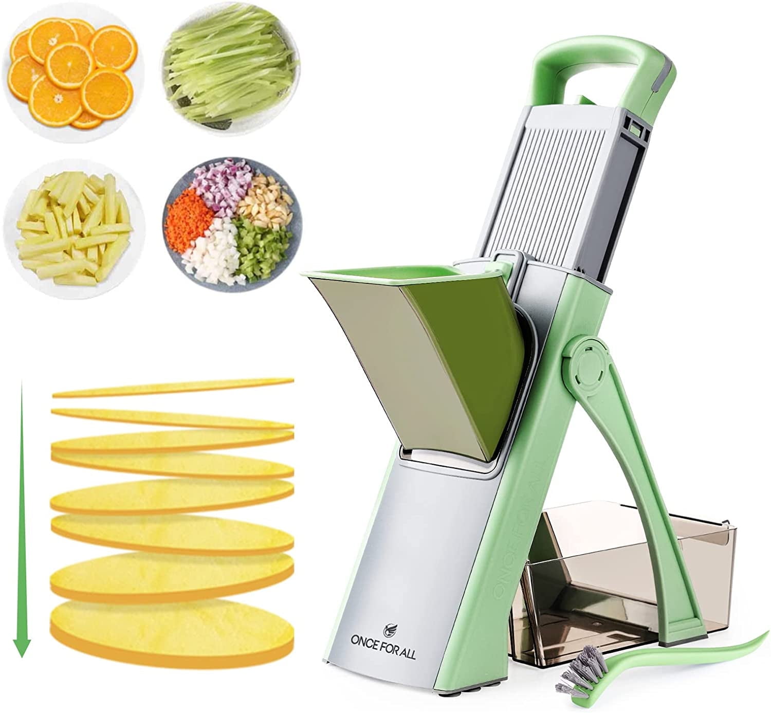 ONCE FOR ALL Stainless Steel Mandoline Vegetable Slicer and Chopper