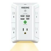 ONDOG 5-Outlet Surge Protector Power Strip with 4 USB Ports and Night Light