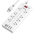 thumbnail image 1 of ONDOG Power Strip Surge Protector with 8-Outlet 4 USB Port ,6FT extension cord, 1 of 7