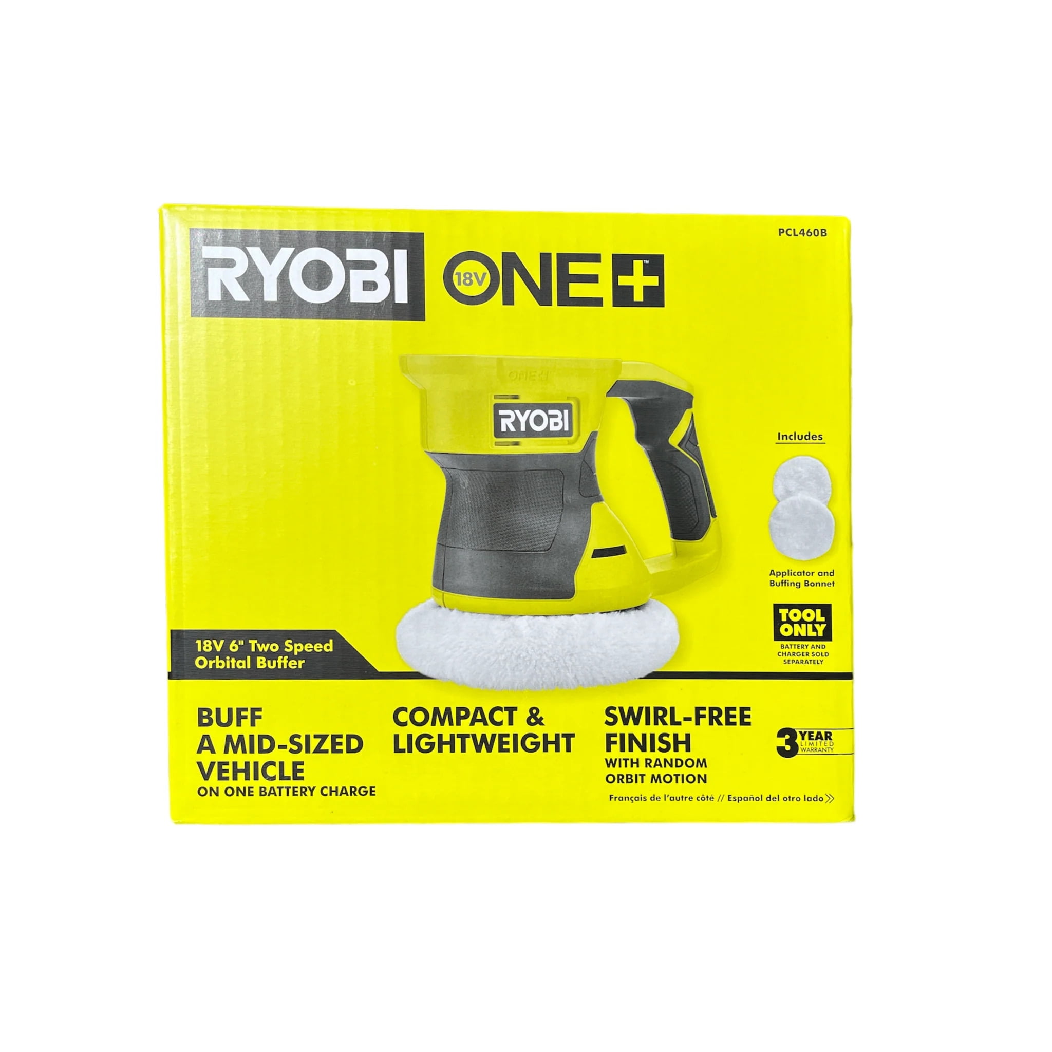 ONE 18 Volt Cordless 6 in. Two Speed Random Orbit Buffer Tool Only