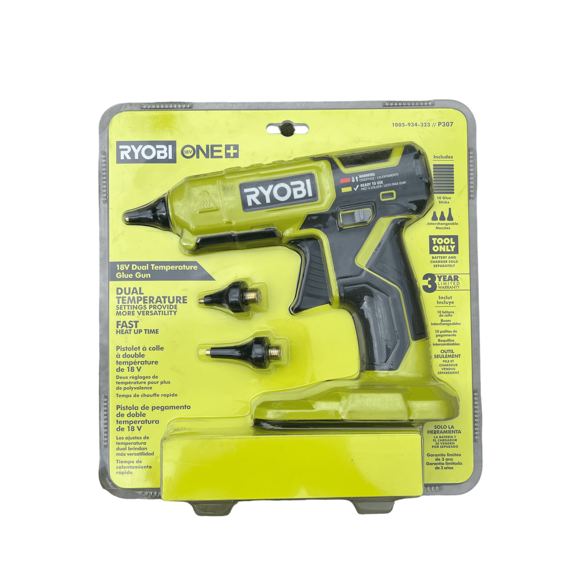 RYOBI ONE+ 18V Cordless Dual Temperature Glue Gun (Tool Only)  with Tips : Tools & Home Improvement