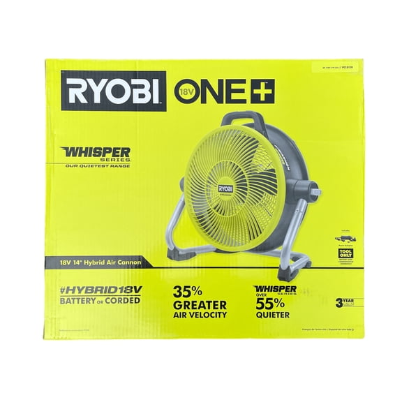 ONE+ 3-Speed 14" Cordless Hybrid Air Cannon Fan with 18V Power Whisper Series