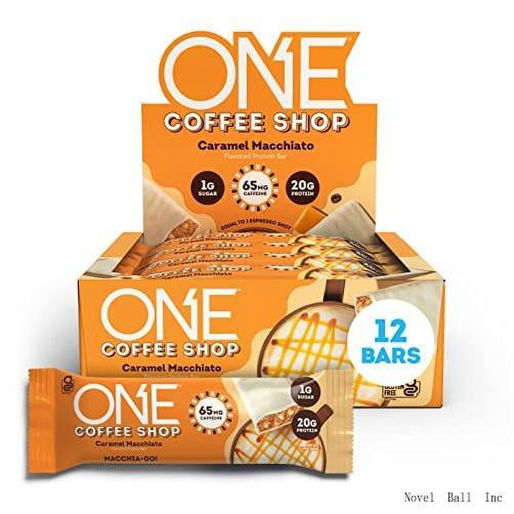 ONE Coffee Shop Protein Bars Caffeine, Caramel Macchiato, Gluten Free Protein Bars With 20G Protein And Only1g Sugar, Guilt-Free Snacking For High Protein Diets, 2.12 Oz (12 Count)
