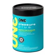 ONE Condoms Pleasure Plus, Pleasure Enhancing Latex Condoms, 12 Pack