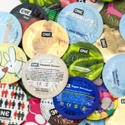 ONE Extra Sensitive Sampler + Silver Lunamax Pocket Case, Lubricated Latex Condoms-24 Count