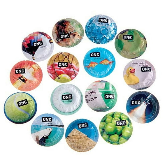 ONE Flavors & Colors Sampler + Brass Lunamax Pocket Case, Premium Lubricated Latex Condoms-12 Count