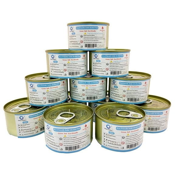 ONE HONG Alcohol Fuel Cans, 12 Pack Hot Pot Fuel Can Burners for Food Warmer, Outdoor Camping, Hiking,1-Hour Burn Time