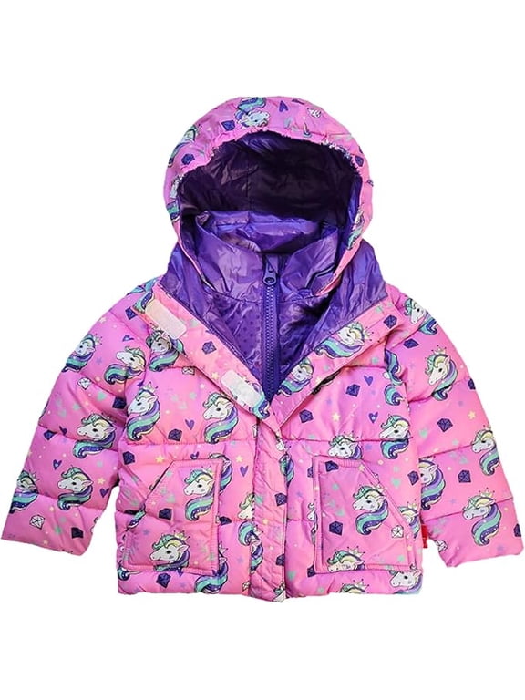 The Road Coat Vegan | Car Seat Safe Winter Jacket | Crash Tested | Two-Layer Zipper System | Allergy-Friendly Insulation | Baby & Toddler Winter Coats | Unisex 6 Months–8 Years | Pink Unicorn