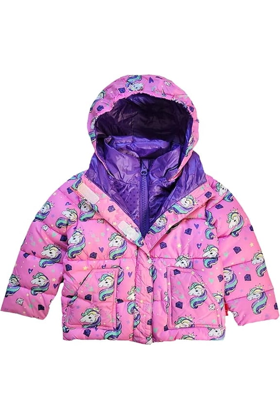 The Road Coat Vegan | Car Seat Safe Winter Jacket | Crash Tested | Two-Layer Zipper System | Allergy-Friendly Insulation | Baby & Toddler Winter Coats | Unisex 6 Months–8 Years | Pink Unicorn