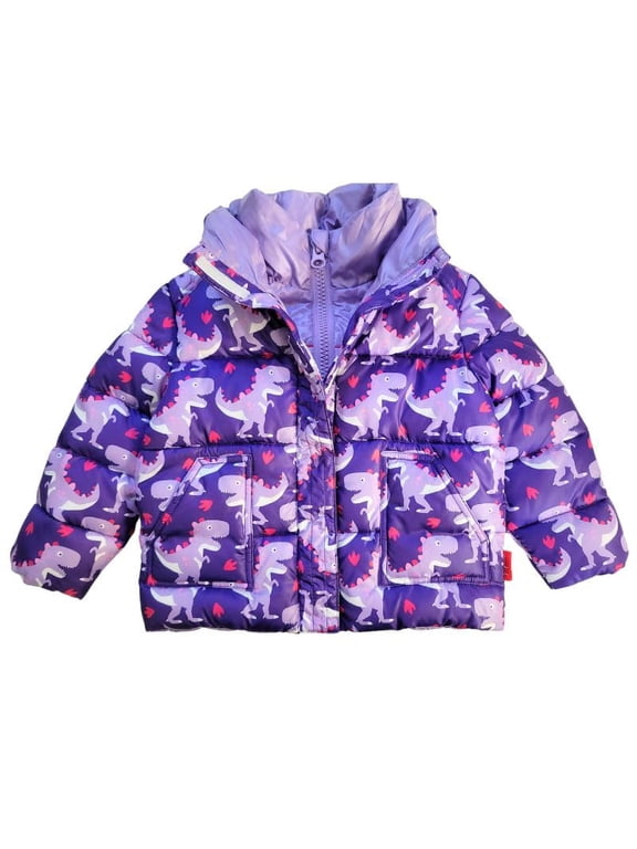 The Road Coat Vegan Car Seat Safe Winter Jacket, Purple Raptor