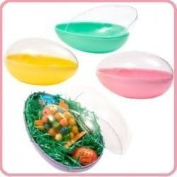 ONE Large 6" Plastic Panoramic Sugar Egg Mold, Assorted Colors, Clear Top