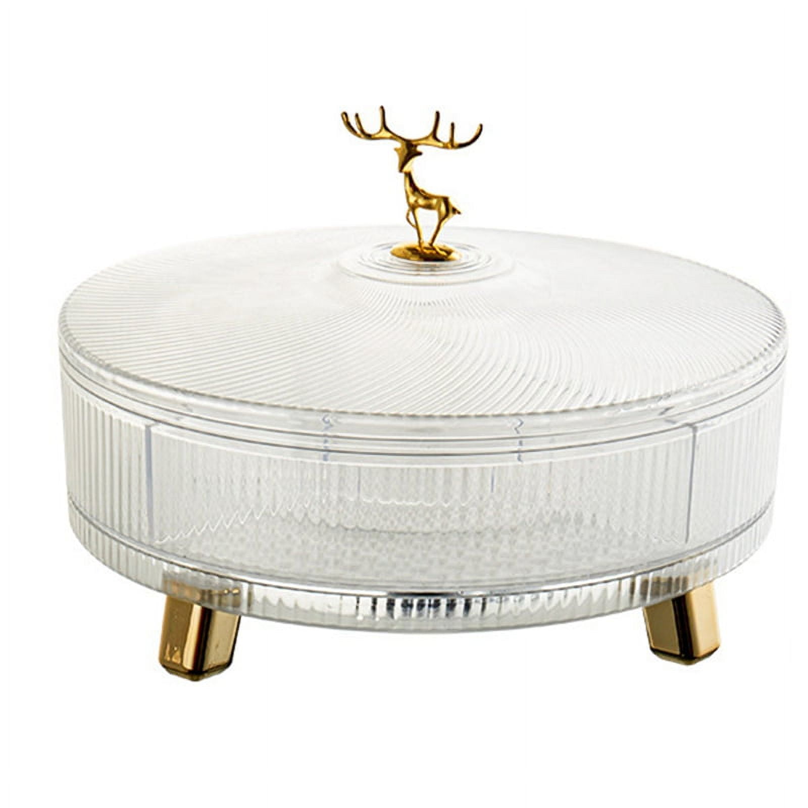 ONE-Layer Rotating Light High- Bowl Home Multifunctional Melon Seeds Dried Storage Box White