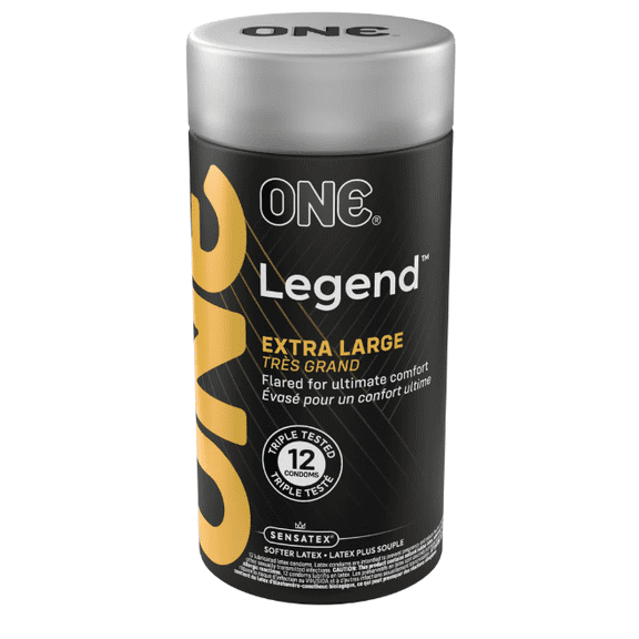 ONE Legend + Brass Lunamax Pocket Case, Premium Lubricated Latex -Large Condoms 12 Count (Retail Packaging)