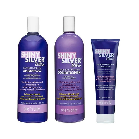 ONE N ONLY Shiny Silver - (Shampoo+Conditioner) 33.8oz + Reconstructive Treatment 8 oz