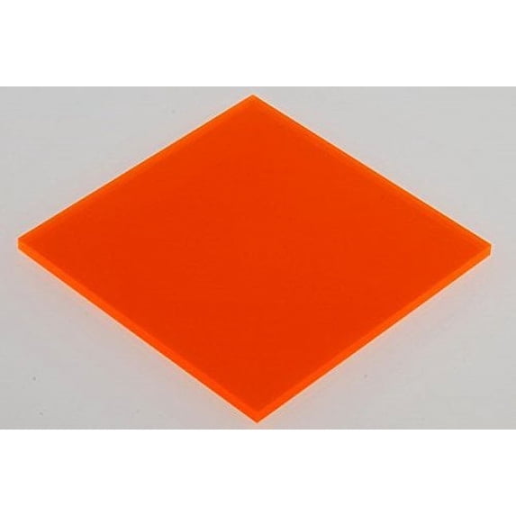 ONE- ORANGE # 9096 FLUORESCENT ACRYLIC PLASTIC SHEET 1/8" 24" X 48"