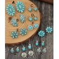 thumbnail image 1 of ONE PAIR-Clip on small silver & turquoise stone earrings in several designs, 1 of 4