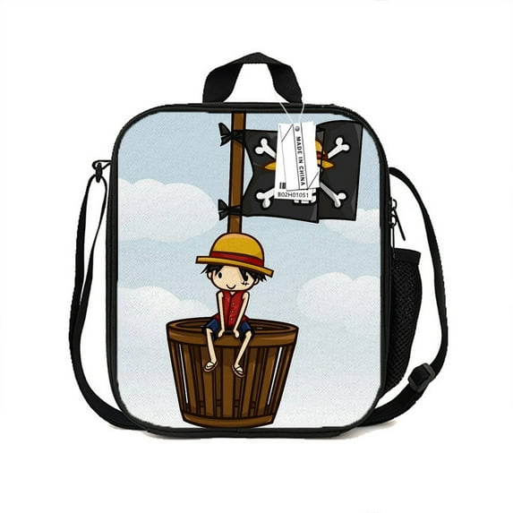 ONE-PIECE Anime Lunch Bag & Lunch Box for Men Women Teens - Insulated Soft Large Shoulder Bag Adult Lunch Cooler Bag for Work