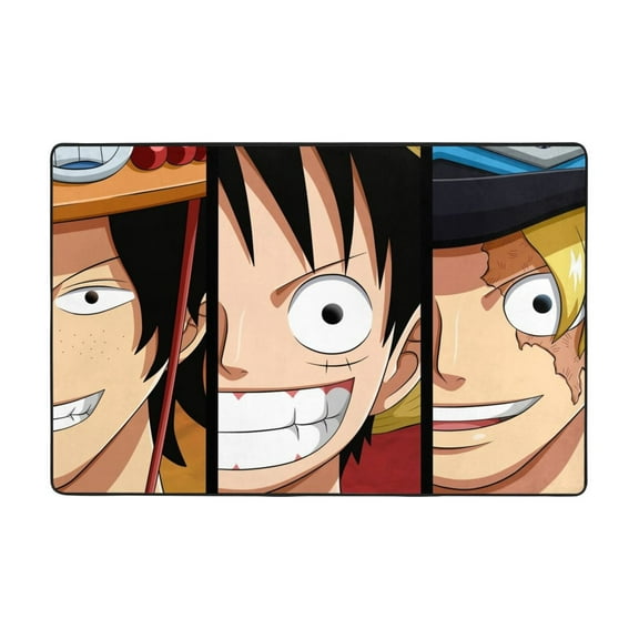 ONE PIECE Gamer Rug Room Non-Slip Gaming Rug Cool Graffiti Gaming Carpet Room Game Room Rug Decor Soft with Non-Sli Backing Home Decor Carpet Modern Fun Rug