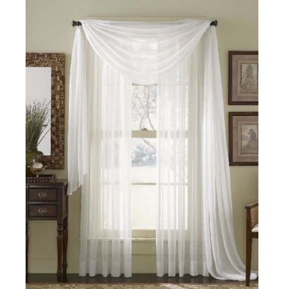 ONE PLAIN SOLID SHEER OR SCARF WINDOW CURTAIN TREATMENT DRAPES VOILE MANY COLORS