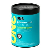 ONE Pleasure Plus Condoms | 36 Pack | Dual Stimulation | Ultra-Thin Latex Condoms | Extra Lurbricated | Triple-Tested