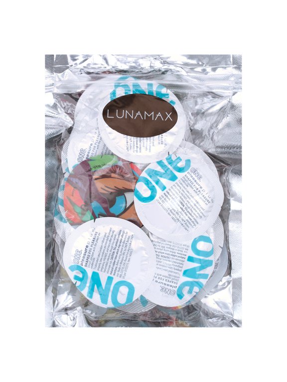 ONE Pleasure Plus + Silver Lunamax Pocket Case, Premium Lubricated Latex Condoms 24 Count (Bulk)