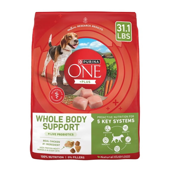 Purina ONE PlusWhole BodySupportChicken Flavor Dry Dog Food, 31.1 lb Bag