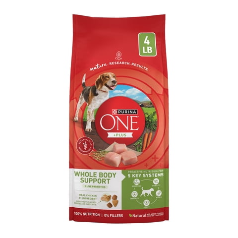 Purina ONE Plus Whole BodySupport Chicken Flavor Dry Dog Food, 4 lb Bag
