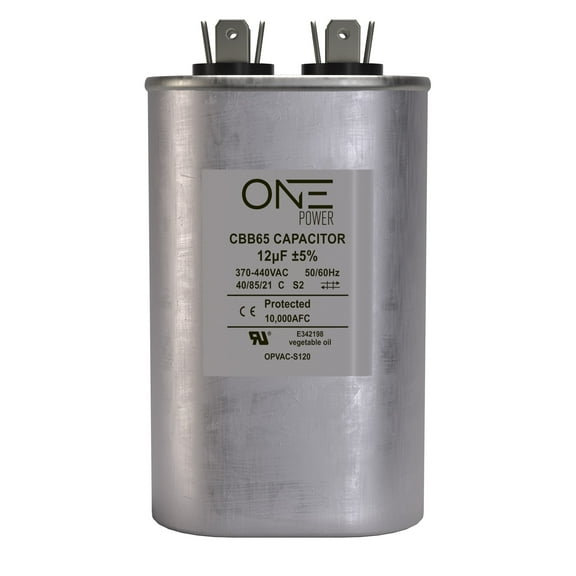 ONE Power 12.5-MFD, 370V or 440V Single Run A/C Capacitor 12.5 uF CBB65B Air Conditioner Capacitors for AC Unit Fan Motor Start or Heat Pump or Condenser Straight Cool